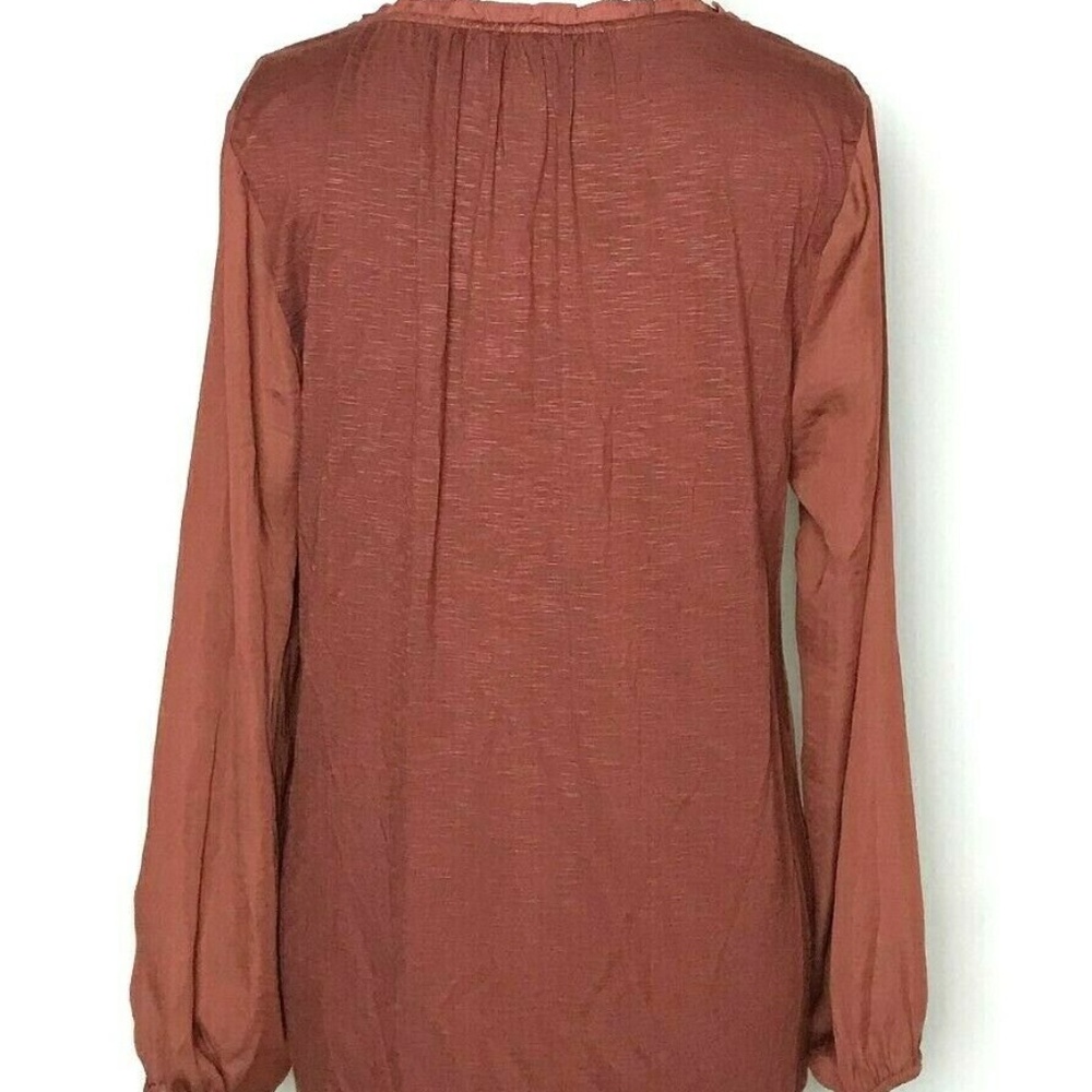 Dolan Rust Ruffle Button Front Top M - image 2